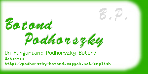 botond podhorszky business card